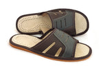 Men slippers - Brown & Grey ( Open Toe )