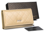 Rovicky - Women Purse - Quilted Pattern (Natural Leather)