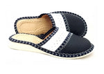 Closed toe navy and white slippers - Size 41 ONLY