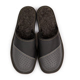 Men's Slippers - Grey and Black - WINTER (Closed Toe) - Size 40 & 45 ONLY